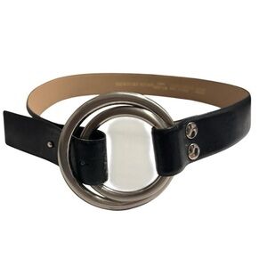 Newport Black Belt with Silver Buckle